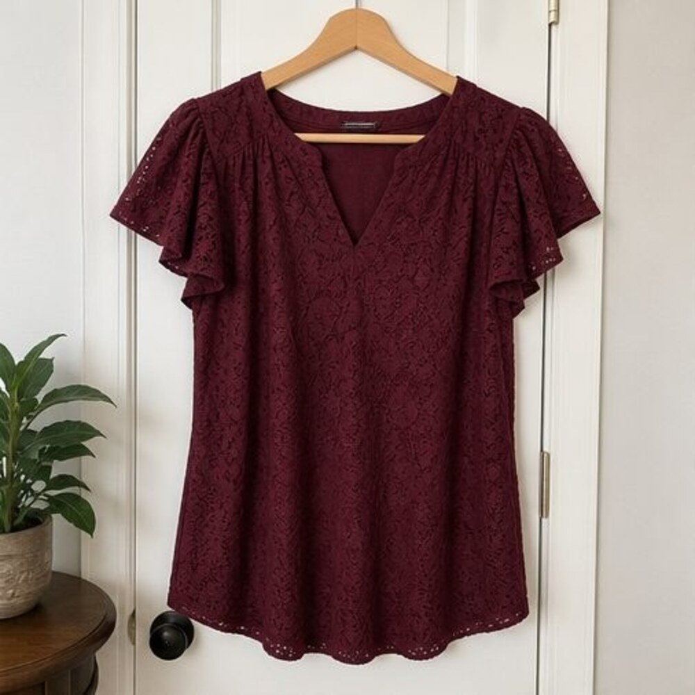 Burgundy Puff Sleeve Top